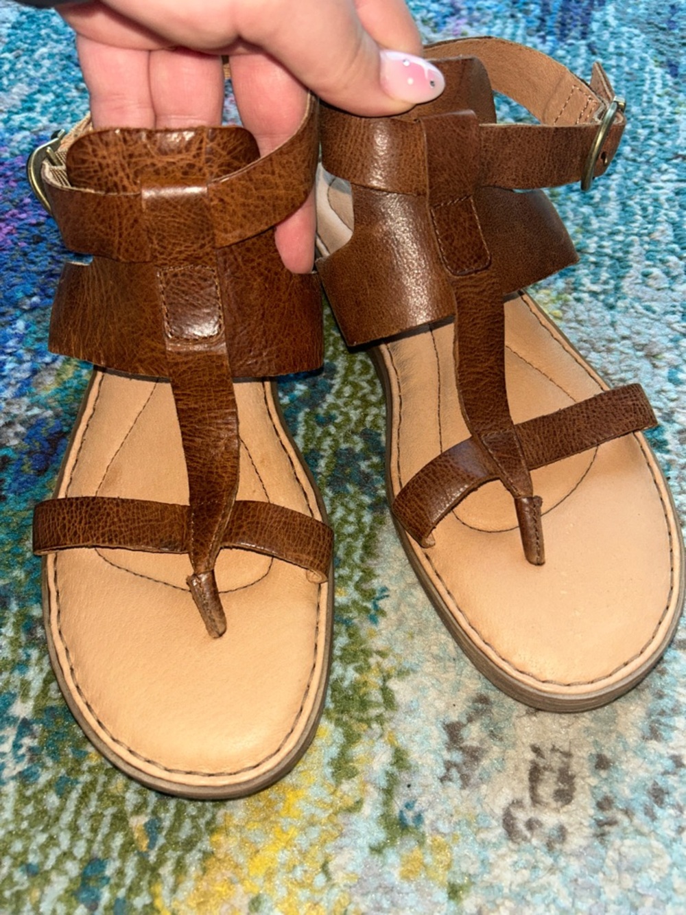 Born Brown Leather Ankle-Strap Sandals - Picture 5 of 5